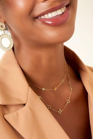 Minimalist necklace with charms Gold Stainless Steel h5 Picture3